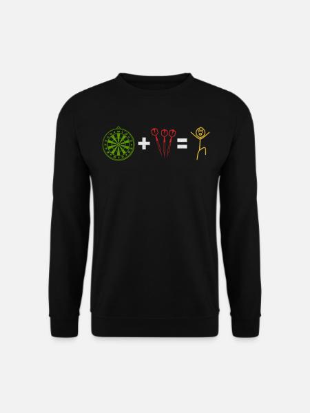 Dart Strichmännchen Dartscheibe+Dart = lustiger - Unisex Pullover - Schwarz
