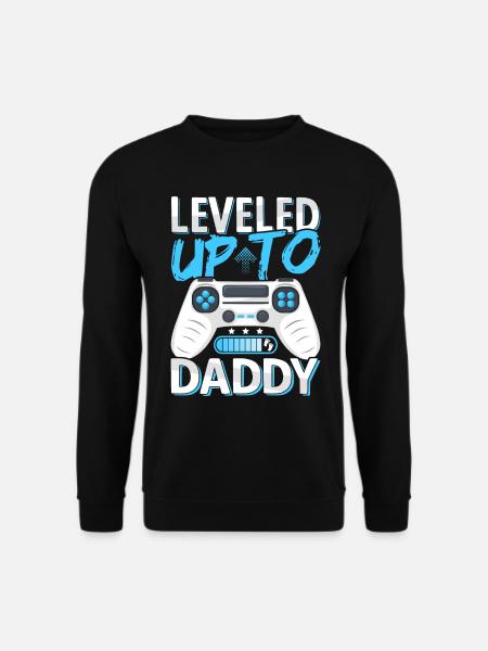 Werdender Papa Loading - Leveled Up To Daddy - Unisex Pullover - Schwarz