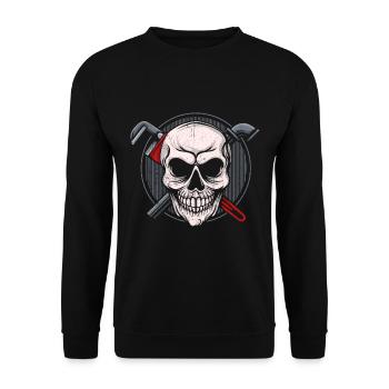 Plumber Gift Profession Craftsman Installer - Unisex Sweatshirt - black - Front - Alina (178cm) & Michal (187cm)