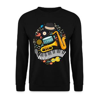 T-shirt Jazz - Sweat-shirt Unisexe - noir - Devant - Alina (178cm) & Michal (187cm)