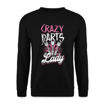 Darts Girl Vintage Crazy Darts - Sweat-shirt Unisexe - noir - Devant - Alina (178cm) & Michal (187cm)