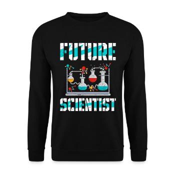 Futur scientifique Science Geek Chimiste Sciencegeek - Sweat-shirt Unisexe - noir - Devant - Alina (178cm) & Michal (187cm)