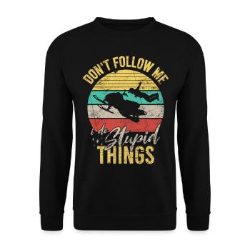 Ne me suivez pas drôle de motoneige Sports extrêmes - Sweat-shirt Unisexe - noir - Devant - Alina (178cm) & Michal (187cm)