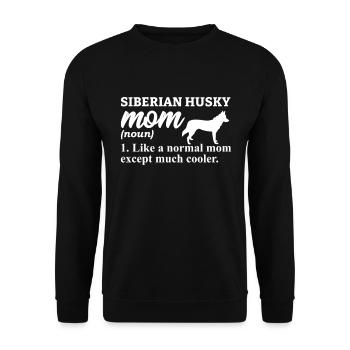 Husky Sibirischer Husky Hund Geschenk - Unisex Pullover - Schwarz - Vorne - Alina (178cm) & Michal (187cm)