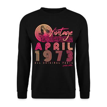 1973 April Limited - Sweat-shirt Unisexe - noir - Devant - Alina (178cm) & Michal (187cm)