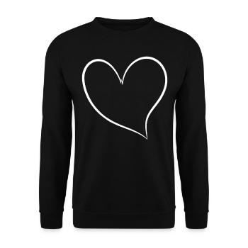 Cœur Blanc - Sweat-shirt Unisexe - noir - Devant - Alina (178cm) & Michal (187cm)