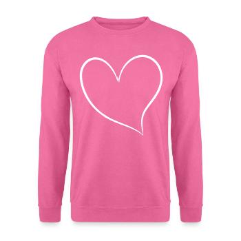 Cœur Blanc - Sweat-shirt Unisexe - rose - Devant