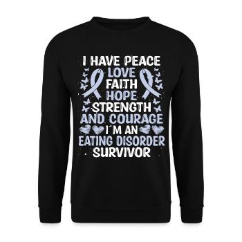 Survivor Love Eating Disorder Awareness - Unisex Sweatshirt - black - Front - Alina (178cm) & Michal (187cm)