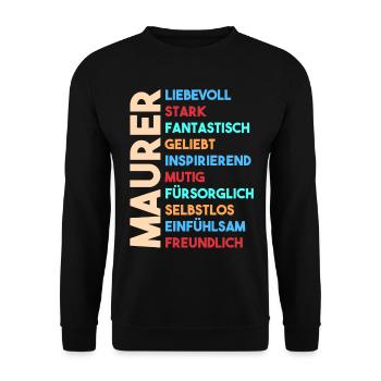 Maurer - Unisex Pullover - Schwarz - Vorne - Alina (178cm) & Michal (187cm)
