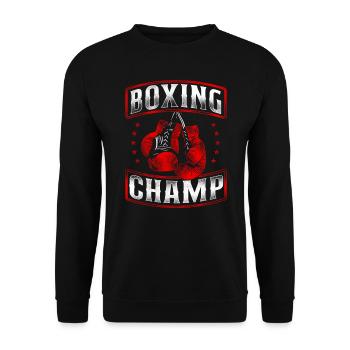 Boxing Vintage Boxing Champ - Unisex Sweatshirt - black - Front - Alina (178cm) & Michal (187cm)