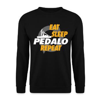 Eat Sleep Ped alo Repeat For Captains - Unisex Pullover - Schwarz - Vorne - Alina (178cm) & Michal (187cm)