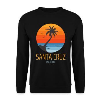 Santa Cruz California Vintage Retro Sunset - Unisex Pullover - Schwarz - Vorne - Alina (178cm) & Michal (187cm)