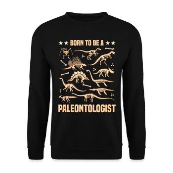 Born to be a Paleontologist Dinosaur Apparel - Unisex Sweatshirt - black - Front - Alina (178cm) & Michal (187cm)
