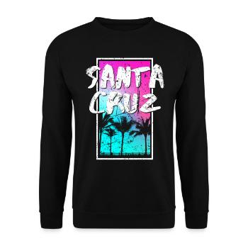 Santa Cruz California Vintage Retro Sunset - Unisex Pullover - Schwarz - Vorne - Alina (178cm) & Michal (187cm)