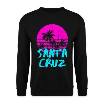 Santa Cruz California Vintage Retro Sunset - Unisex Pullover - Schwarz - Vorne - Alina (178cm) & Michal (187cm)