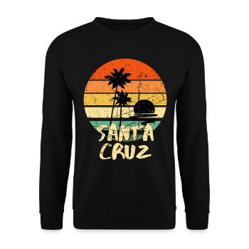 Santa Cruz California Vintage Retro Sunset - Unisex Pullover - Schwarz - Vorne - Alina (178cm) & Michal (187cm)