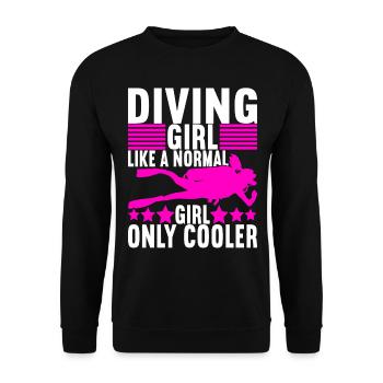 Tauchen Taucher Scuba Diving - Unisex Pullover - Schwarz - Vorne - Alina (178cm) & Michal (187cm)