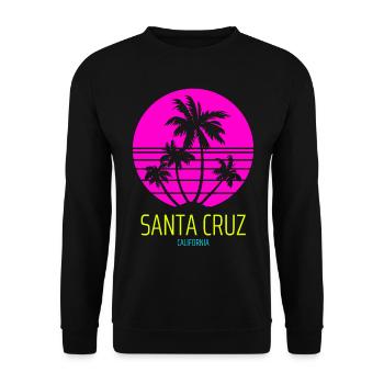 Santa Cruz California Vintage Retro Sunset - Unisex Pullover - Schwarz - Vorne - Alina (178cm) & Michal (187cm)