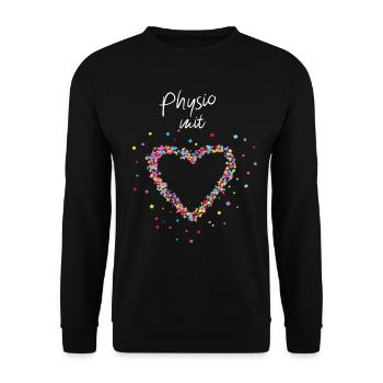 Physio mit Herz Physiotherapeutin - Unisex Pullover - Schwarz - Vorne - Alina (178cm) & Michal (187cm)