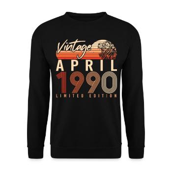 Date of birth 1990 April - Unisex Sweatshirt - black - Front - Alina (178cm) & Michal (187cm)