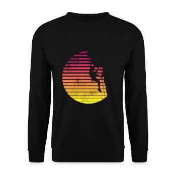 Climbing Bouldering Climbing for climbers - Unisex Sweatshirt - black - Front - Alina (178cm) & Michal (187cm)