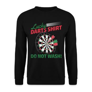 Ne lavez pas la chemise Lucky Darts! Fléchettes - Sweat-shirt Unisexe - noir - Devant - Alina (178cm) & Michal (187cm)