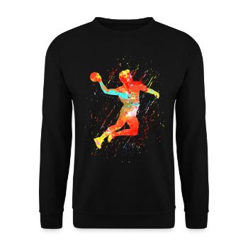 Handball Player Outfit Handball Sport Top Handball - Unisex Sweatshirt - black - Front - Alina (178cm) & Michal (187cm)