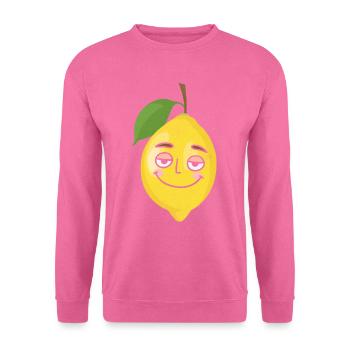 Citron souriant Drôle de citron Fruits - Sweat-shirt Unisexe - rose - Devant