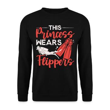 This Princess Wears Fins Diving Diving Tau - Unisex Sweatshirt - black - Front - Alina (178cm) & Michal (187cm)
