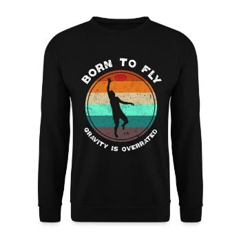Born to fly Ultimate Frisbee - Unisex Sweatshirt - black - Front - Alina (178cm) & Michal (187cm)