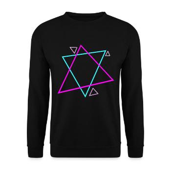 90s Symbols Pattern 90s Design - Unisex Sweatshirt - black - Front - Alina (178cm) & Michal (187cm)