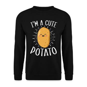 I am a sweet potato lover Spud Life Veg - Unisex Sweatshirt - black - Front - Alina (178cm) & Michal (187cm)