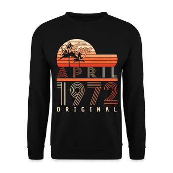 50e anniversaire avril 1972 - Sweat-shirt Unisexe - noir - Devant - Alina (178cm) & Michal (187cm)