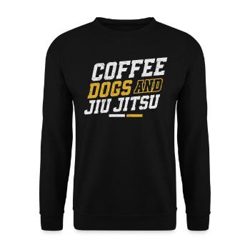 Jiu Jitsu Coffee Dog Coffee Dogs - Unisex Sweatshirt - black - Front - Alina (178cm) & Michal (187cm)