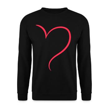 Amour à moitié cœur rouge - Sweat-shirt Unisexe - noir - Devant - Alina (178cm) & Michal (187cm)