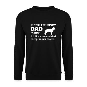 Husky Sibirischer Husky Hund Geschenk - Unisex Pullover - Schwarz - Vorne - Alina (178cm) & Michal (187cm)