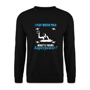 Wasserball Wasserballspieler Wasserpolo Geschenk - Unisex Pullover - Schwarz - Vorne - Alina (178cm) & Michal (187cm)