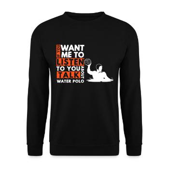 Water Polo Joueur de Water Polo Cadeau de Water Polo - Sweat-shirt Unisexe - noir - Devant - Alina (178cm) & Michal (187cm)