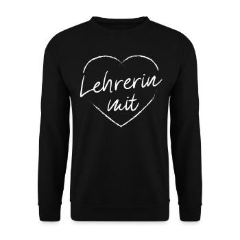 Lehrerin mit Herz Unterricht Pädagogin - Unisex Pullover - Schwarz - Vorne - Alina (178cm) & Michal (187cm)