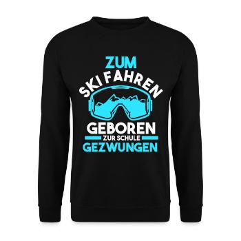 Skifahren Skifahrer Ski - Unisex Pullover - Schwarz - Vorne - Alina (178cm) & Michal (187cm)