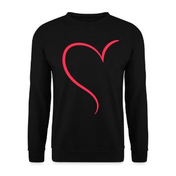 Amour à moitié cœur rouge - Sweat-shirt Unisexe - noir - Devant - Alina (178cm) & Michal (187cm)