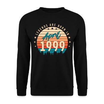 Month of birth April 1999 - Unisex Sweatshirt - black - Front - Alina (178cm) & Michal (187cm)