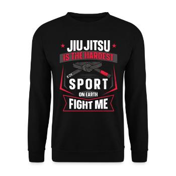 Jiu Jitsu Belt Ju-Jitsu Is The - Unisex Pullover - Schwarz - Vorne - Alina (178cm) & Michal (187cm)