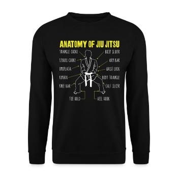Jiu Jitsu Anatomy Anatomy Of Jiu - Unisex Pullover - Schwarz - Vorne - Alina (178cm) & Michal (187cm)