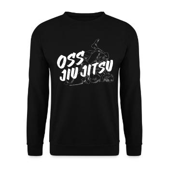 Jiu Jitsu Oss Jiu Jitsu - Unisex Sweatshirt - black - Front - Alina (178cm) & Michal (187cm)