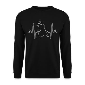 Aikido Herzschlag - Unisex Pullover - Schwarz - Vorne - Alina (178cm) & Michal (187cm)