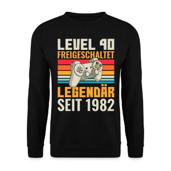 40 Geburtstag Gamer Retro - Unisex Pullover - Schwarz - Vorne - Alina (178cm) & Michal (187cm)