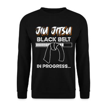 Black Belt Bjj Trainer - Unisex Sweatshirt - black - Front - Alina (178cm) & Michal (187cm)