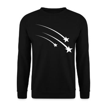Three White Shooting Stars - Unisex Sweatshirt - black - Front - Alina (178cm) & Michal (187cm)
