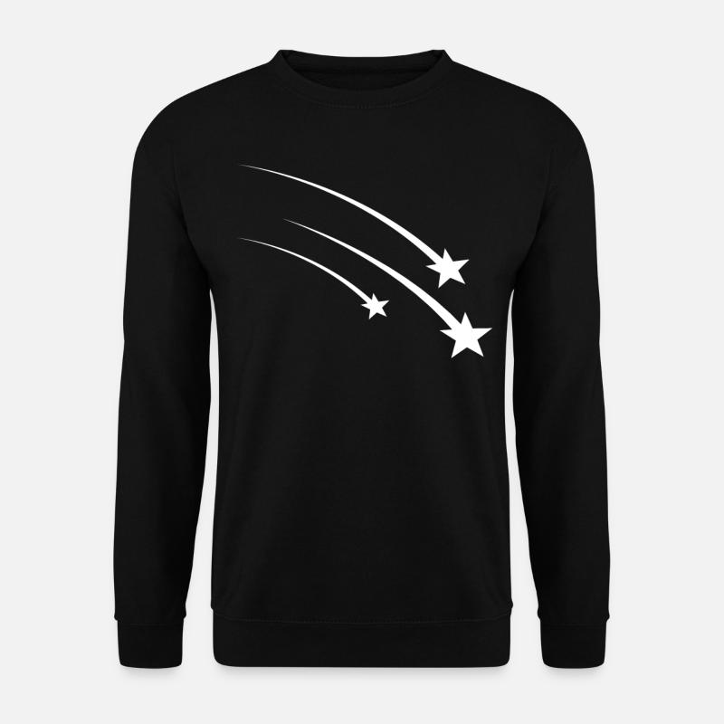 Three White Shooting Stars - Unisex Sweatshirt - black